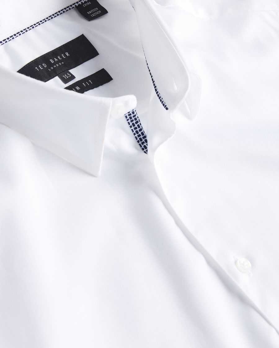 Ted Baker Holmess Long Sleeve Slim Fit Shirt White | 1063297-JO