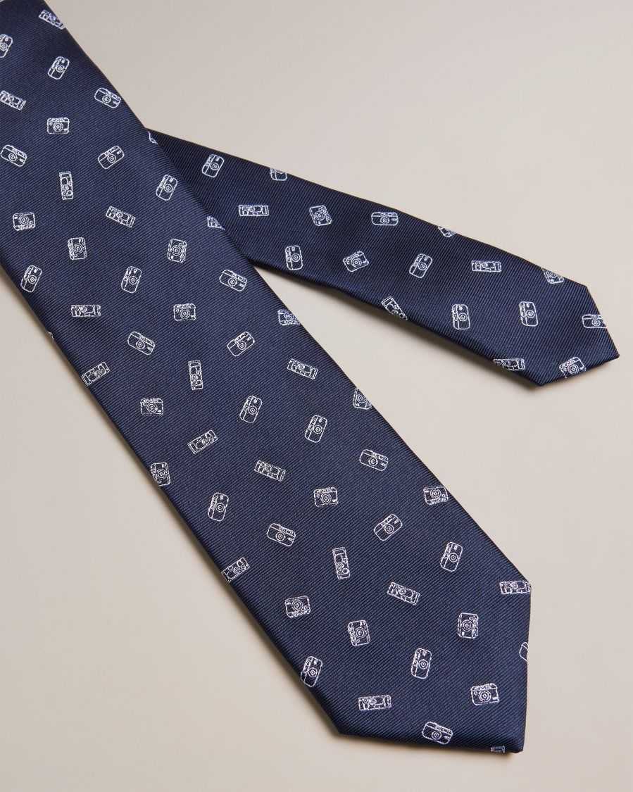 Ted Baker Hubert Jacquard Camera Tie Navy | 5702931-UI