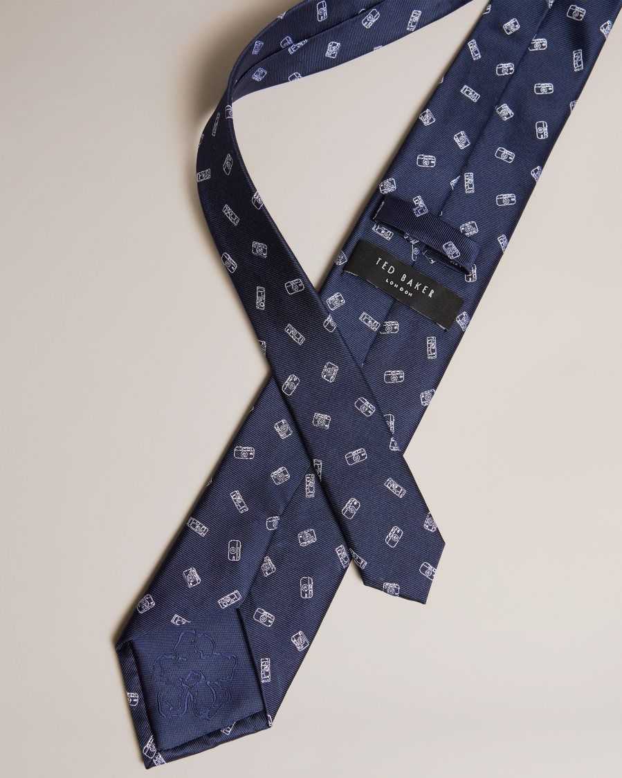 Ted Baker Hubert Jacquard Camera Tie Navy | 5702931-UI