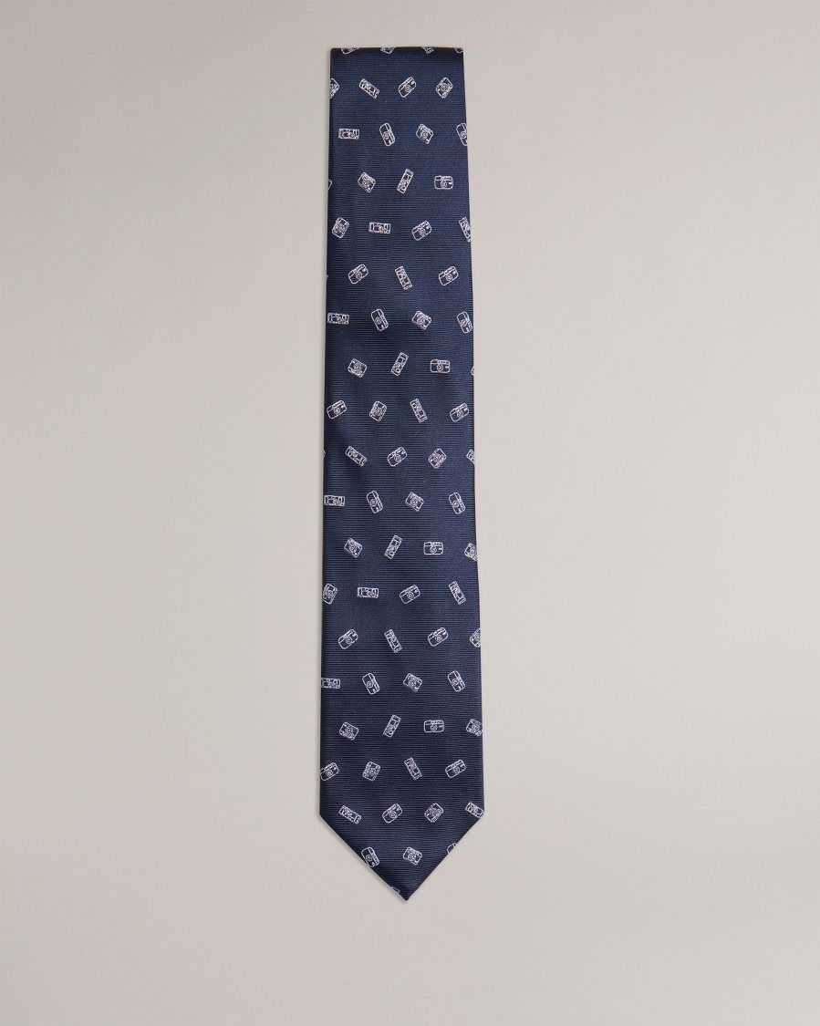 Ted Baker Hubert Jacquard Camera Tie Navy | 5702931-UI