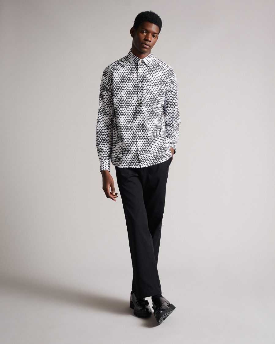 Ted Baker Hundon Geo Tile Print Shirt White | 8470952-MU