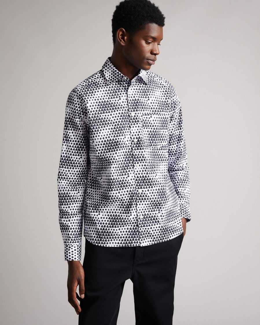 Ted Baker Hundon Geo Tile Print Shirt White | 8470952-MU