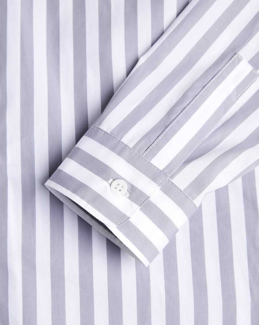 Ted Baker Iler Striped Shirt Light Grey | 8472560-ZQ