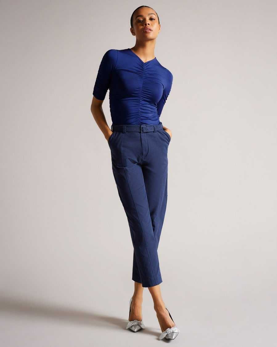 Ted Baker Indyiah Ruched Front Top Blue | 4193086-PZ