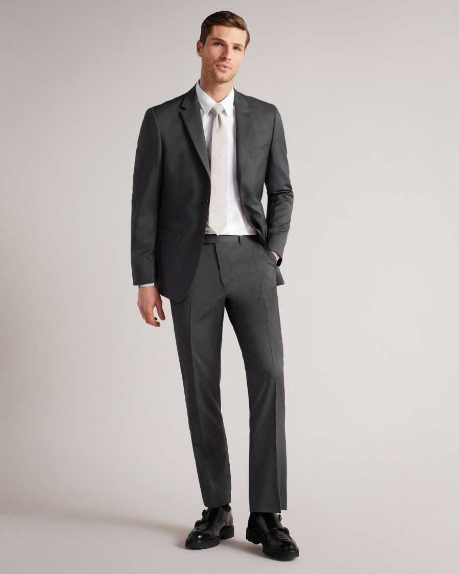 Ted Baker Irvinjr Regular Charcoal Twill Suit Jacket Charcoal | 8730265-QL