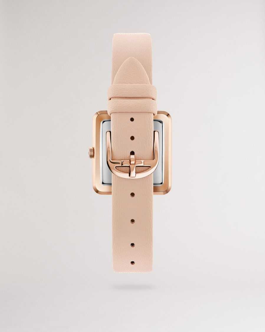 Ted Baker Ivelisa Square Watch With Vegan Leather Strap Light Pink | 4215730-WL