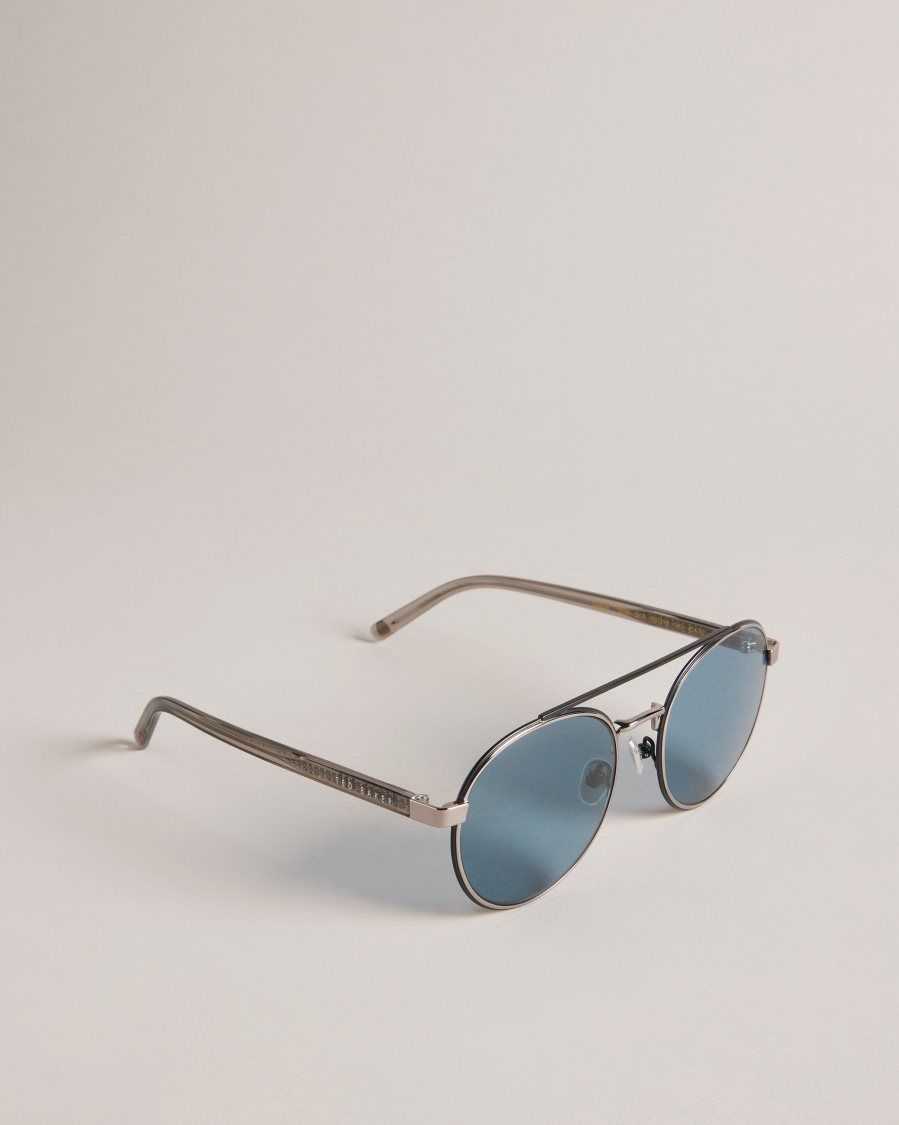 Ted Baker Jaasper Metal Aviator Sunglasses Gunmetal | 8570923-TI