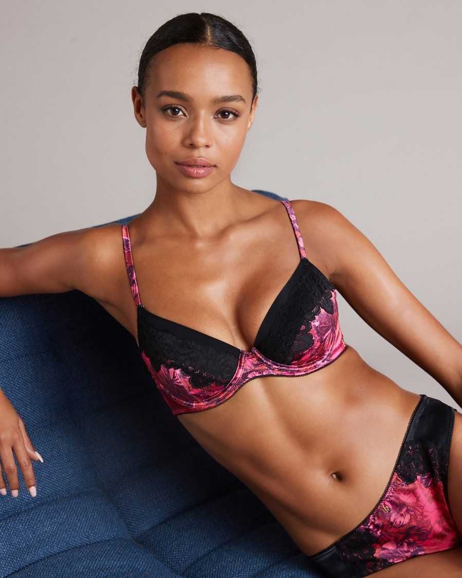 Ted Baker Jaene Floral Unpadded Bra Pink | 8409276-BZ