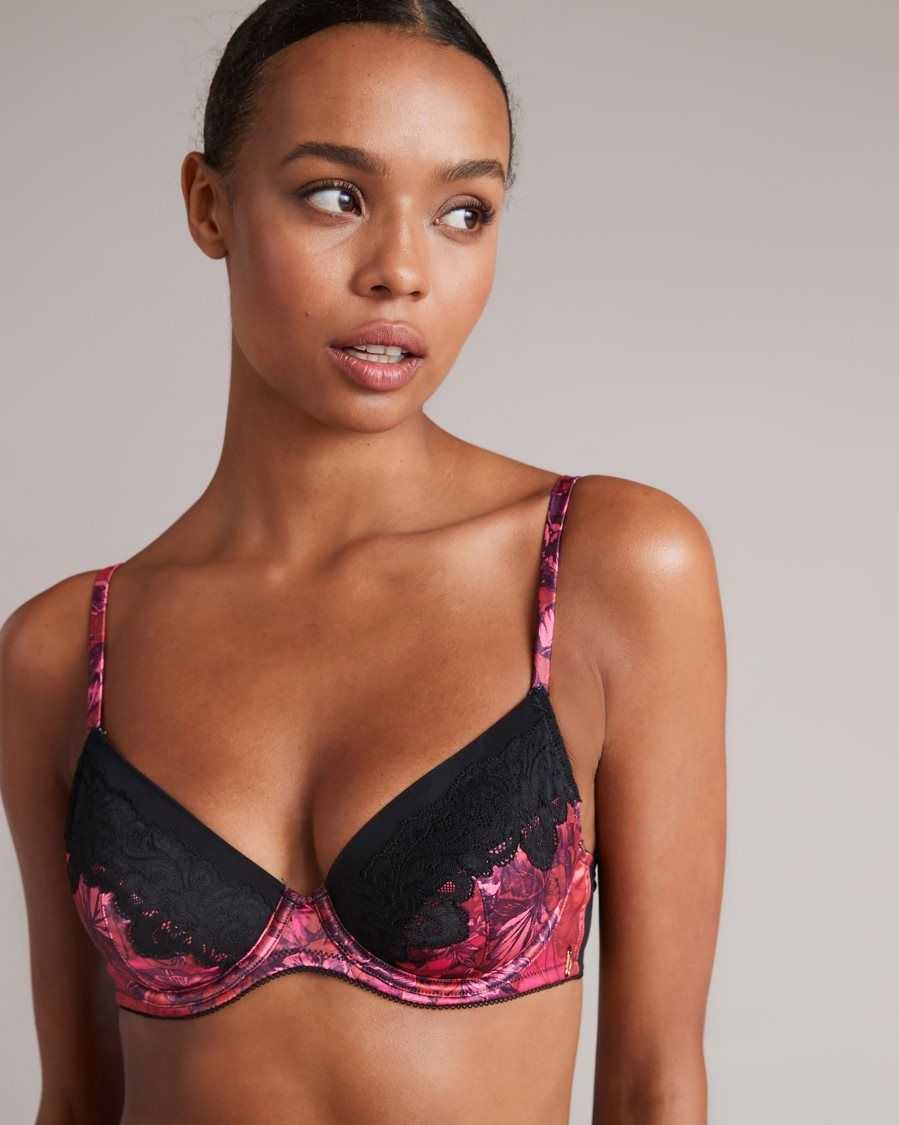 Ted Baker Jaene Floral Unpadded Bra Pink | 8409276-BZ