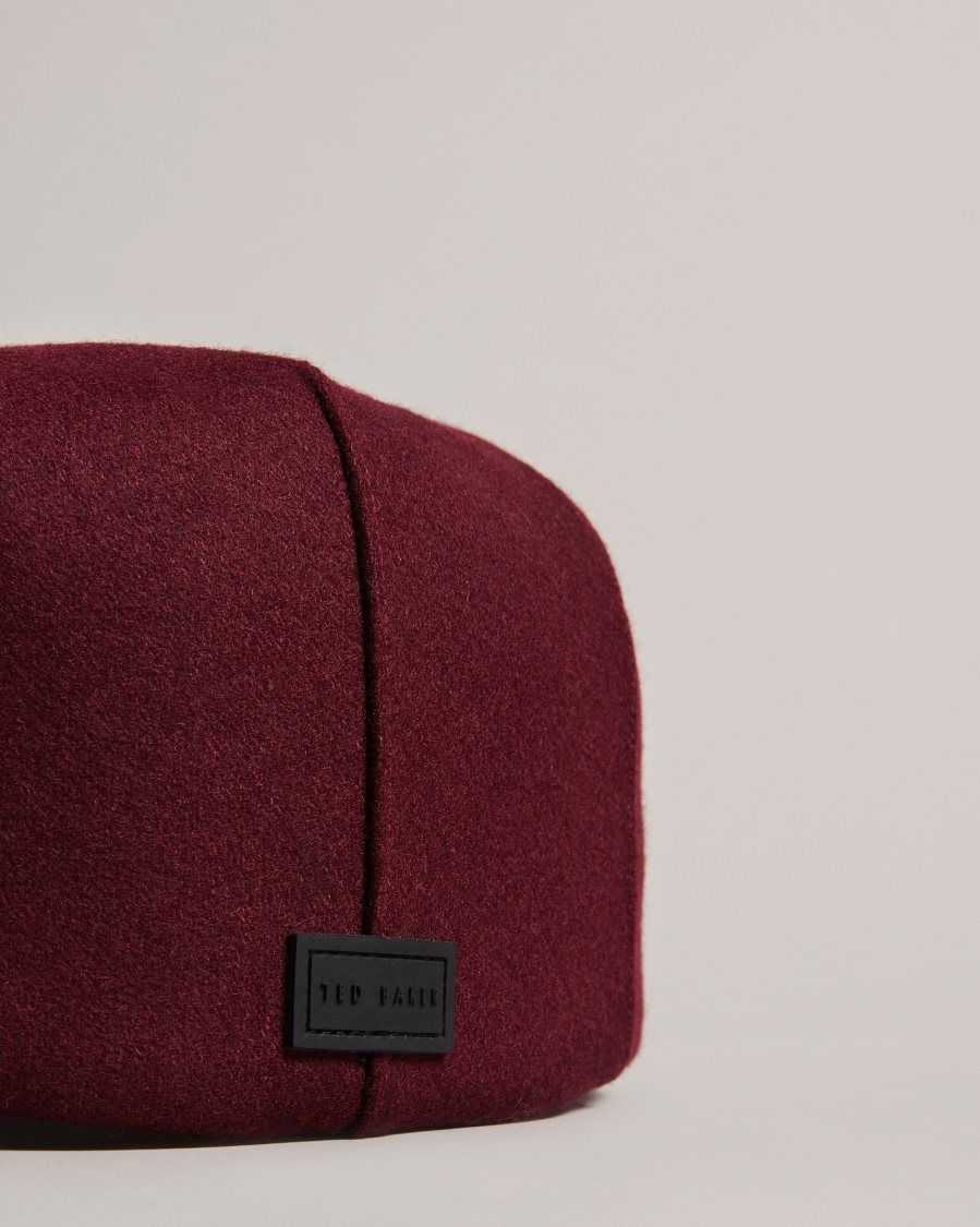 Ted Baker Jamessa Wool Blend Flat Cap Dark Red | 5824369-NC