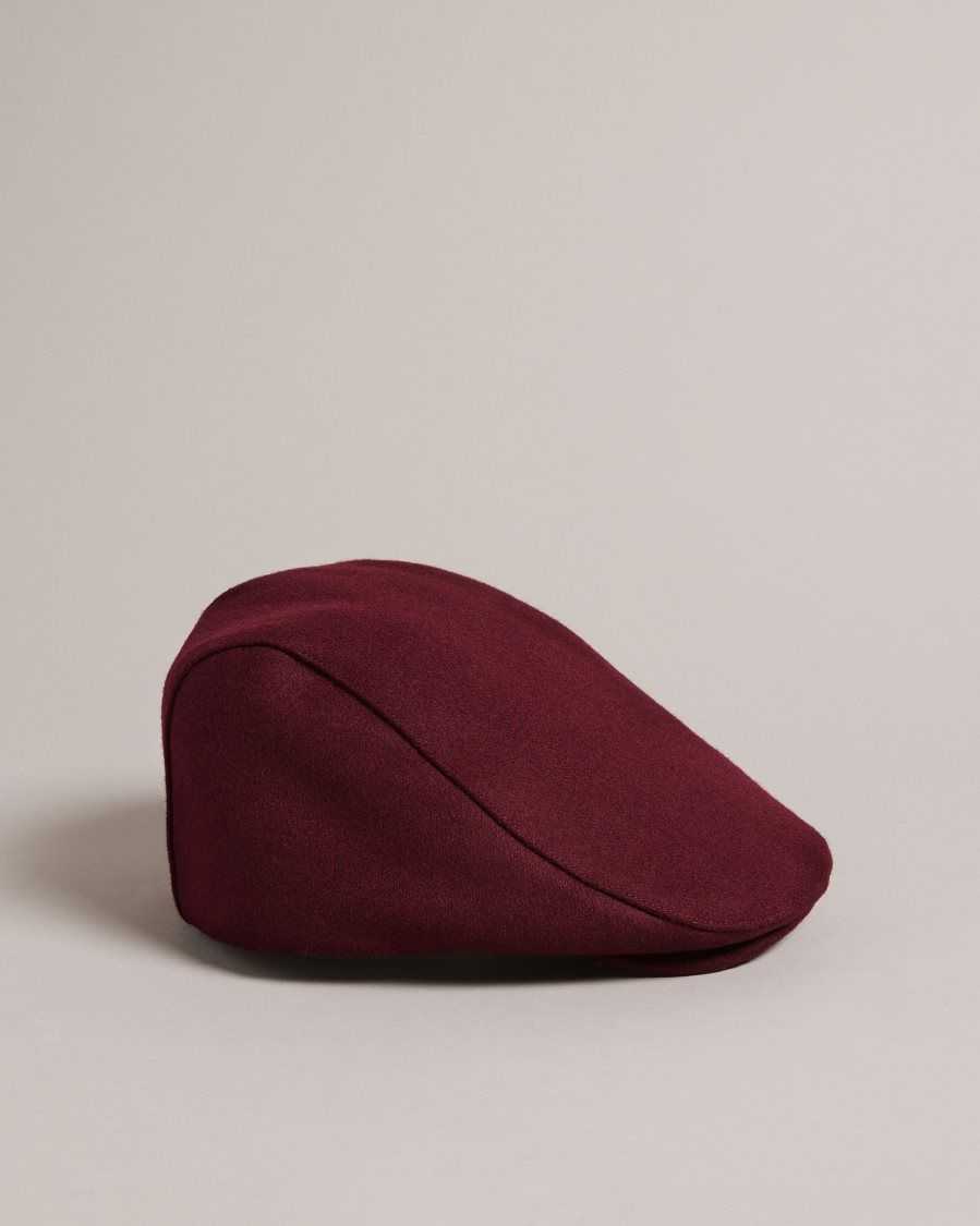 Ted Baker Jamessa Wool Blend Flat Cap Dark Red | 5824369-NC