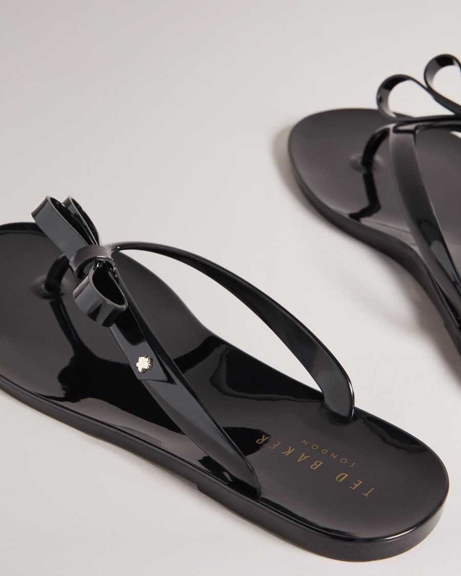 Ted Baker Jassey Bow Flip Flops Black | 3129568-ER