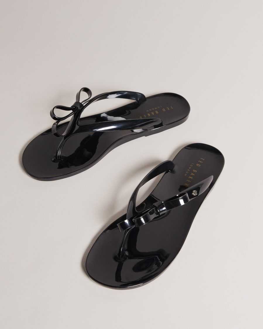 Ted Baker Jassey Bow Flip Flops Black | 3129568-ER