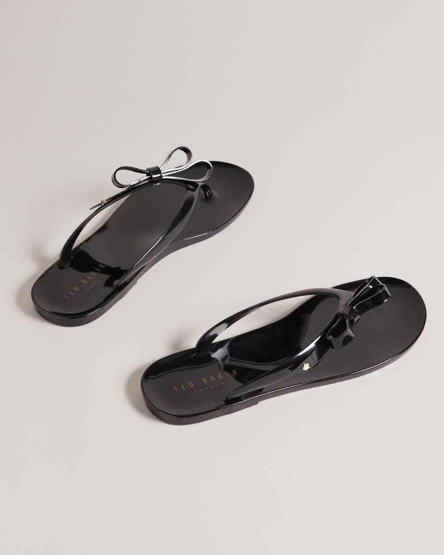 Ted Baker Jassey Bow Flip Flops Black | 3129568-ER