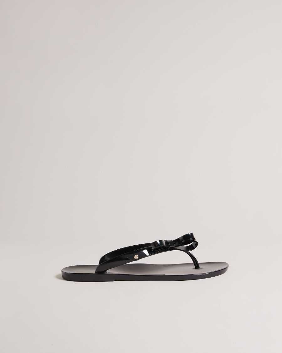 Ted Baker Jassey Bow Flip Flops Black | 3129568-ER