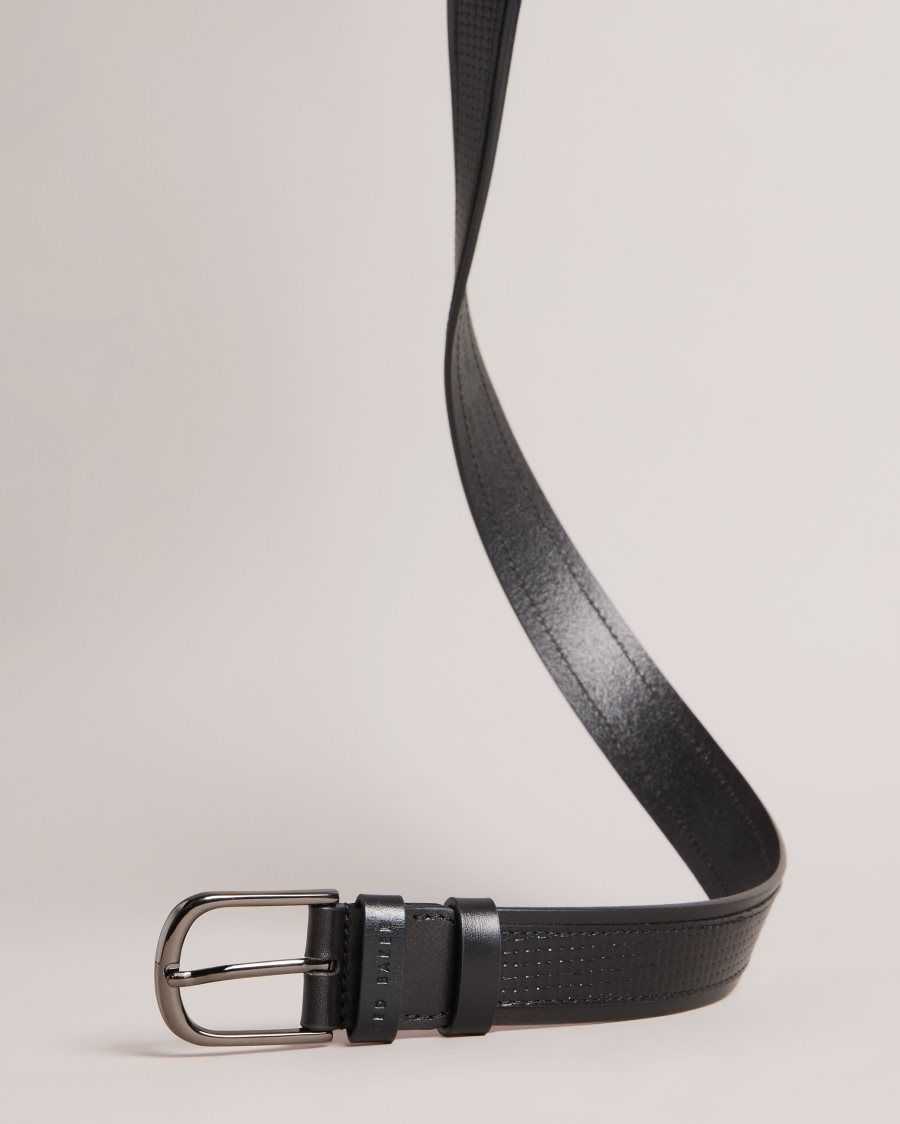 Ted Baker Jawdun Woven Leather Belt Black | 9184206-QH