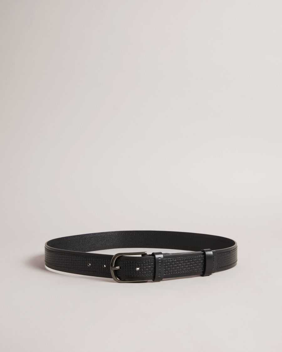 Ted Baker Jawdun Woven Leather Belt Black | 9184206-QH