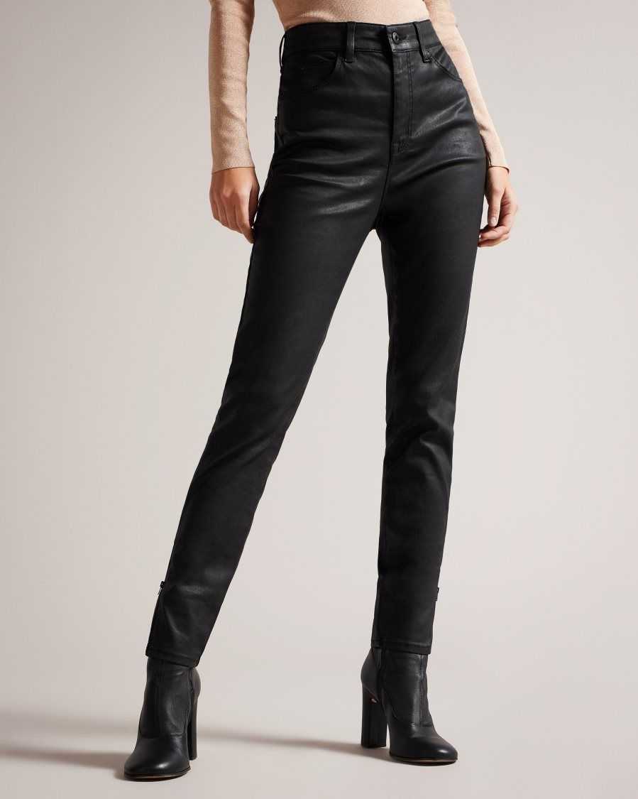 Ted Baker Jazmynn Satin Stretch Skinny Jeans Black | 1908356-EJ