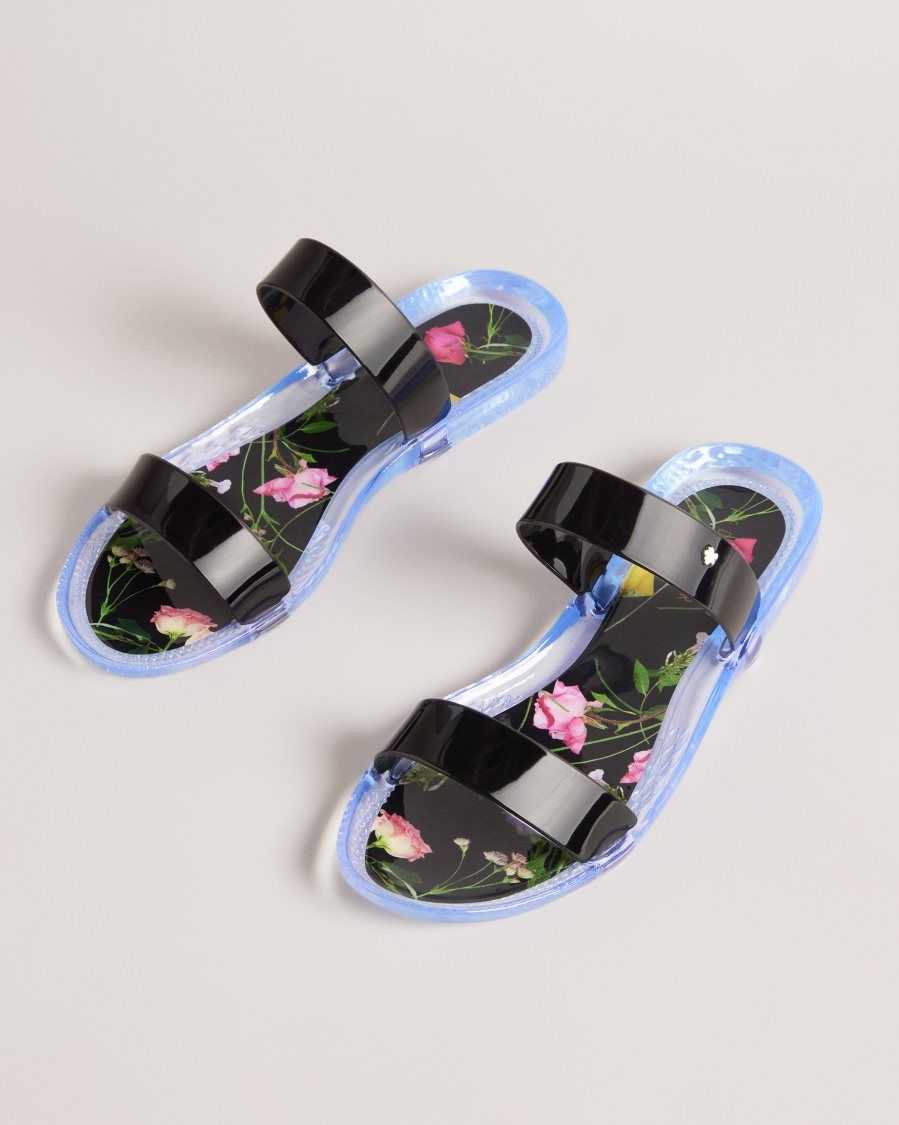 Ted Baker Jellina Double Strap Jelly Sliders Black | 0986152-XL