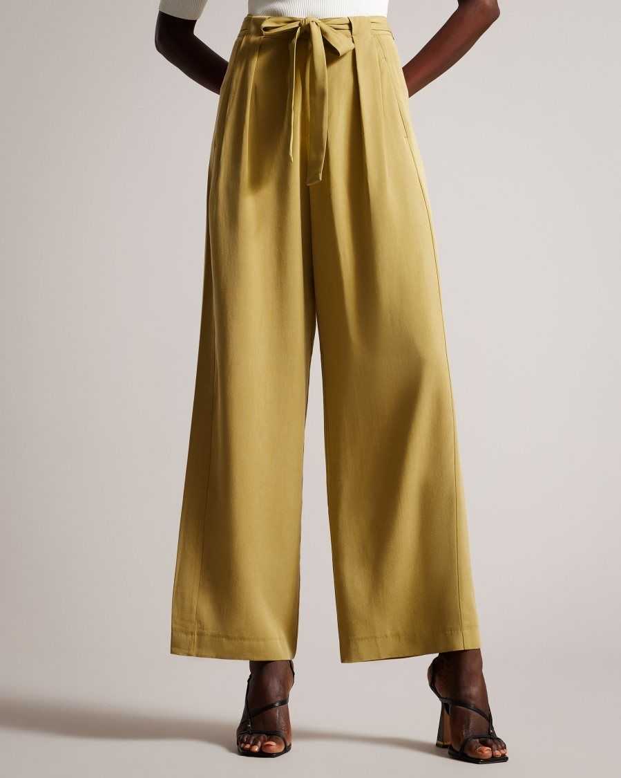 Ted Baker Jemila Wide Leg Trousers Khaki | 5281760-HK