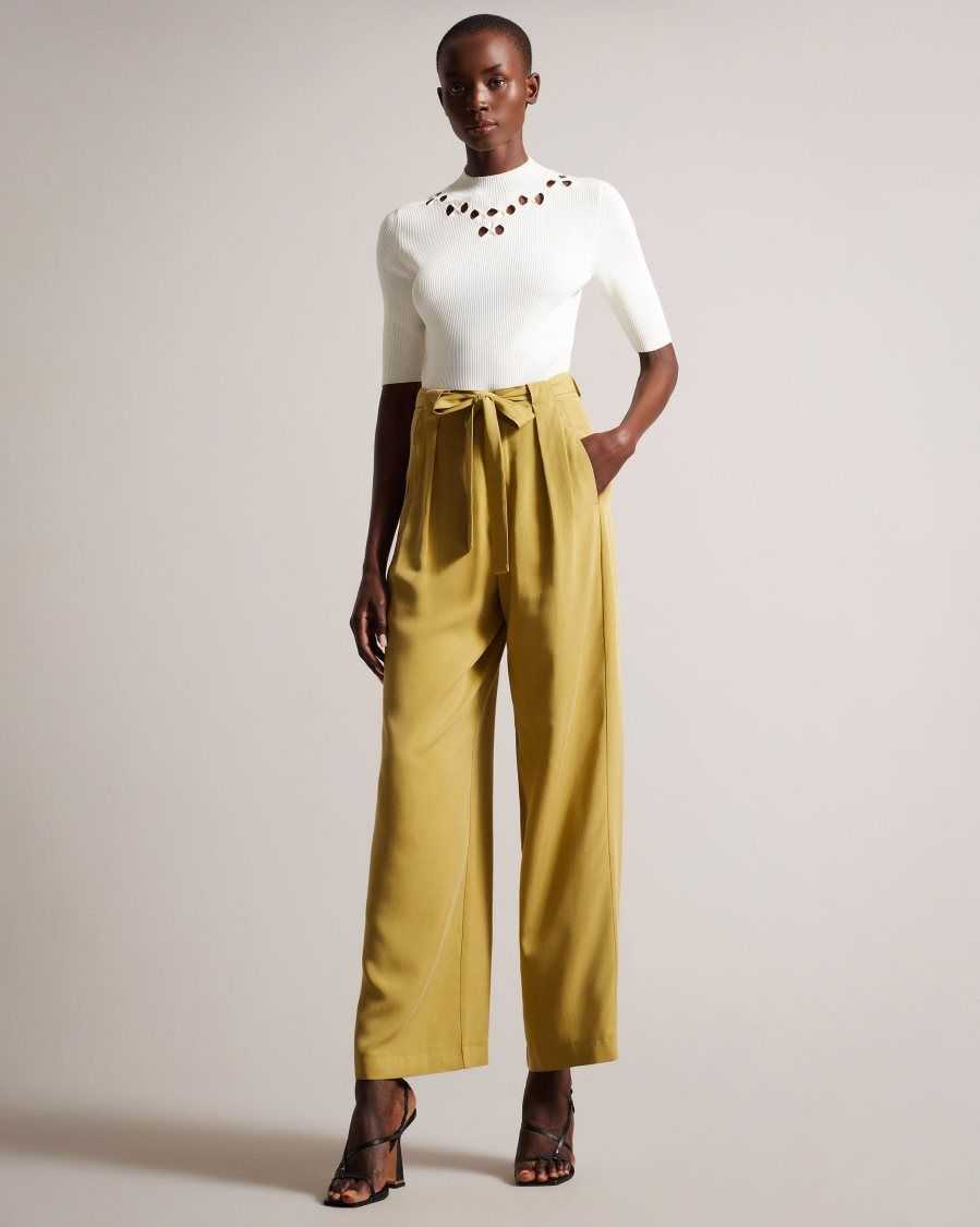 Ted Baker Jemila Wide Leg Trousers Khaki | 5281760-HK