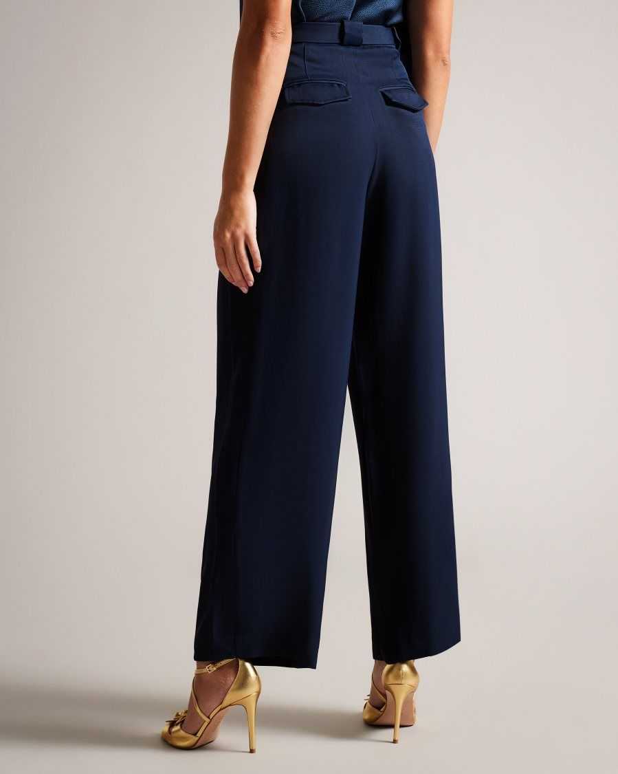 Ted Baker Jemmiah Wide Leg Trousers Dark Navy | 6578432-DB