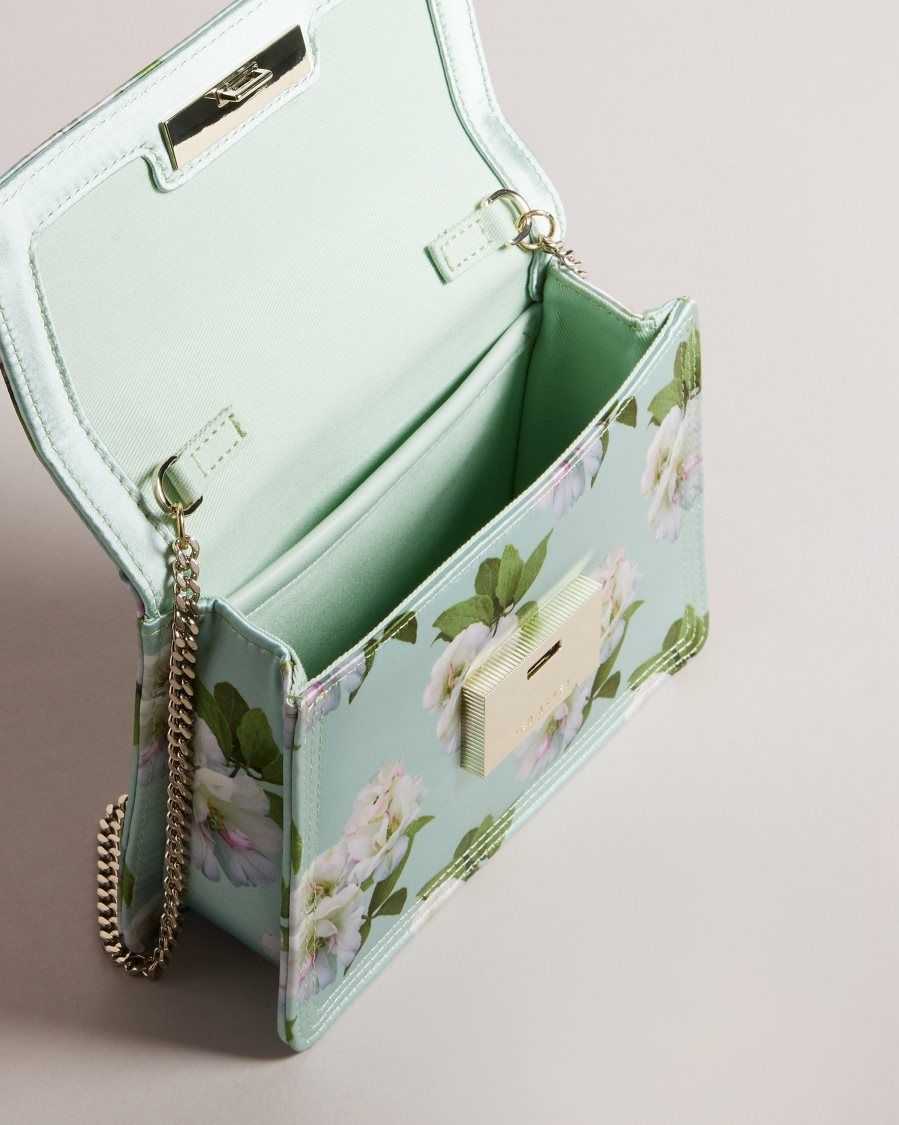 Ted Baker Jenil Floral Satin Crossbody Bag Pale Green | 5790482-FK