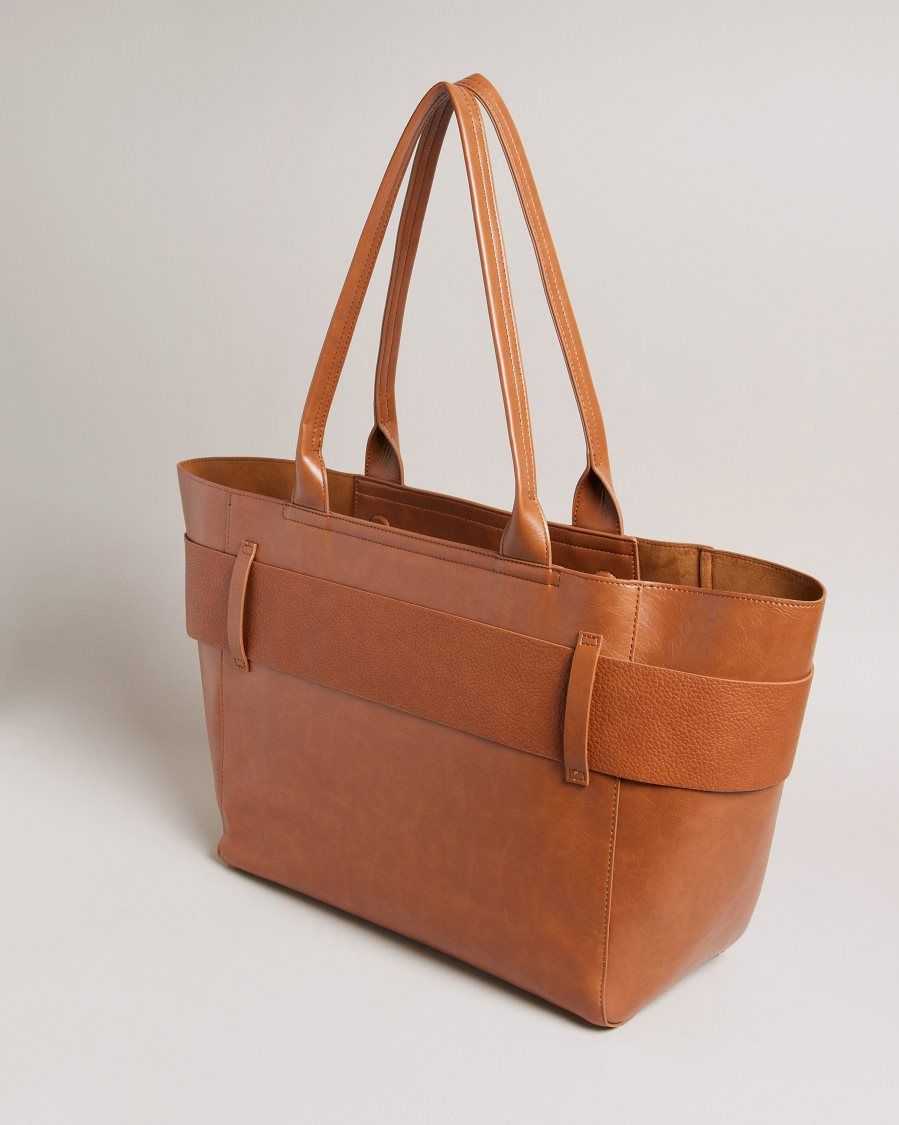 Ted Baker Jimma PU Large Tote Bag Brown | 5467921-PZ