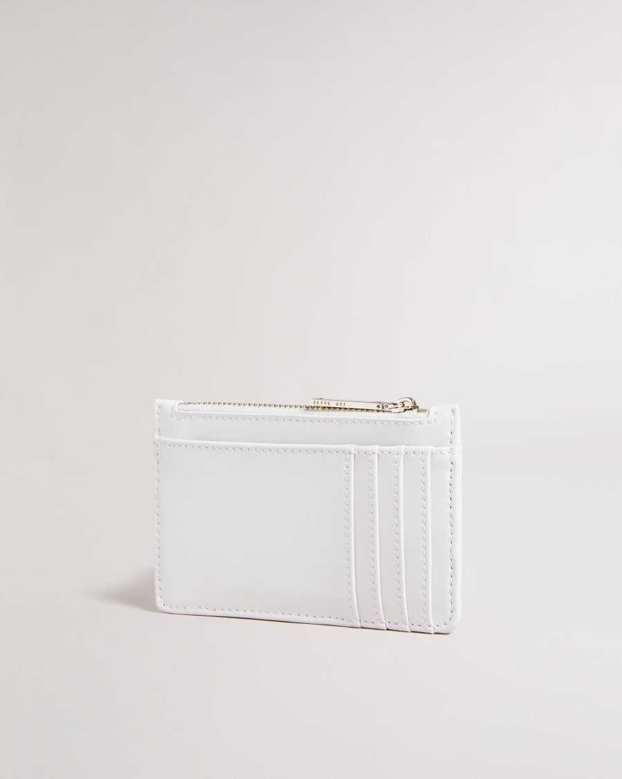 Ted Baker Jorjio Flower Eyelet Zip Card Holder Ivory | 4310927-GC