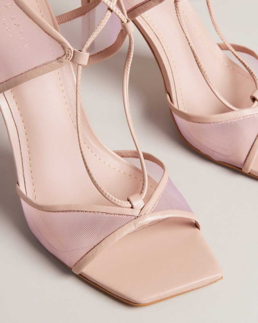 Ted Baker Junera Mesh Tie Strap Sandals Light Pink | 2917856-VE