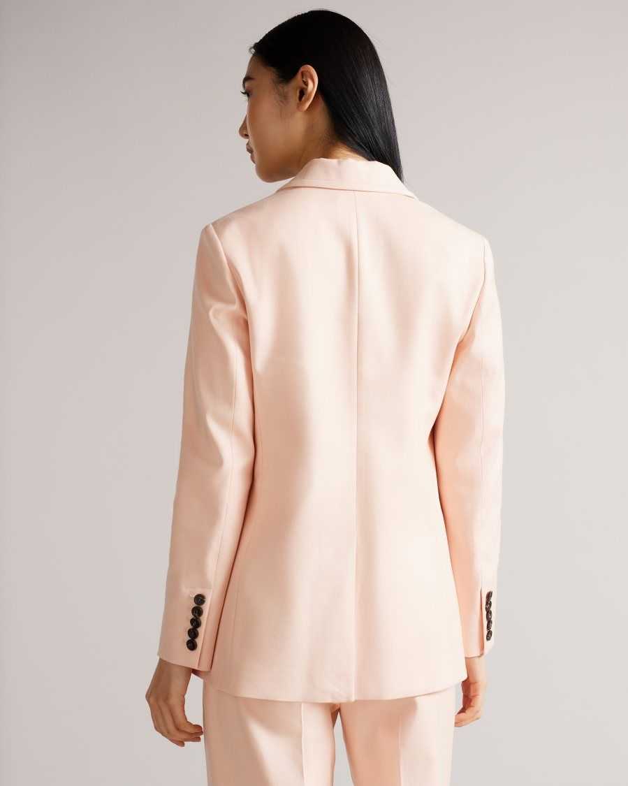 Ted Baker Kaisa Single Breasted Blazer With Notched Lapel Pale Pink | 6054932-NP