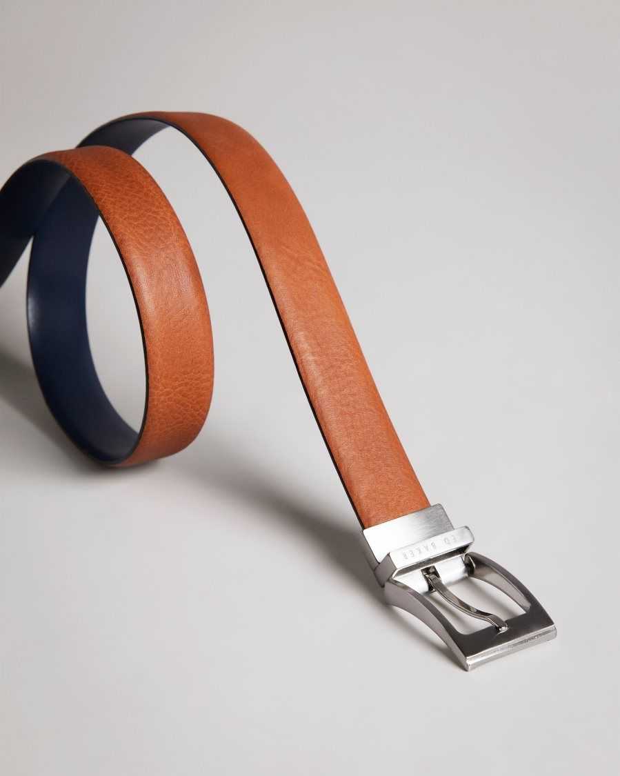 Ted Baker Karmer Reversible Leather Belt Tan | 1294376-DW