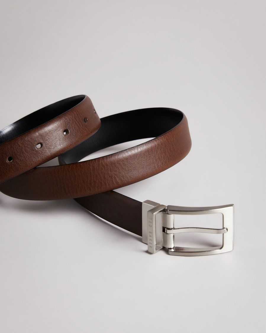 Ted Baker Karmer Reversible Leather Belt Chocolate | 9174680-ZP