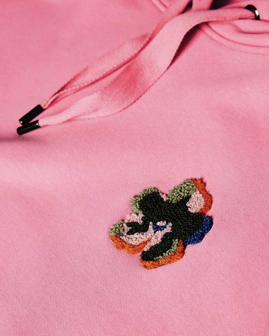 Ted Baker Karrlaa Hoodie With Flower Patch Pink | 4783190-VX