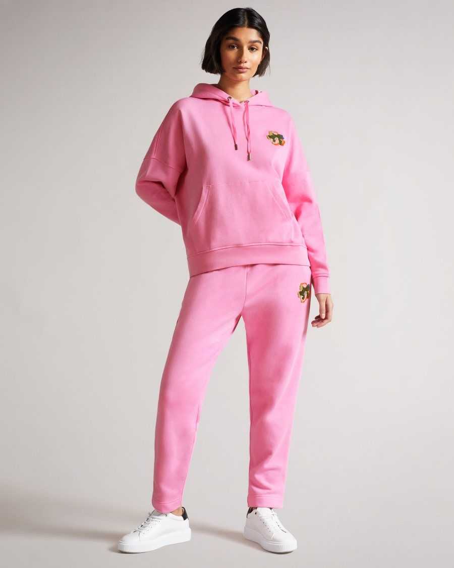 Ted Baker Karrlaa Hoodie With Flower Patch Pink | 4783190-VX