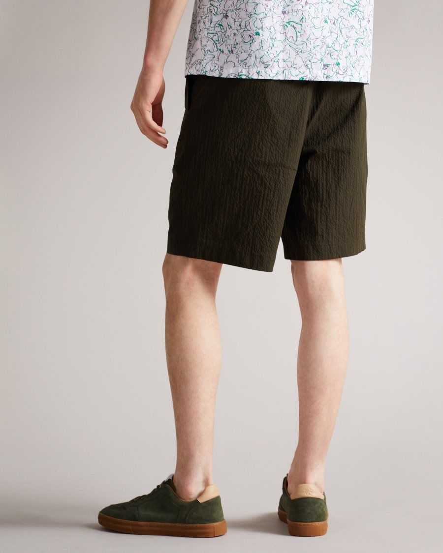 Ted Baker Keelby Seersucker Short Khaki | 9218345-JH