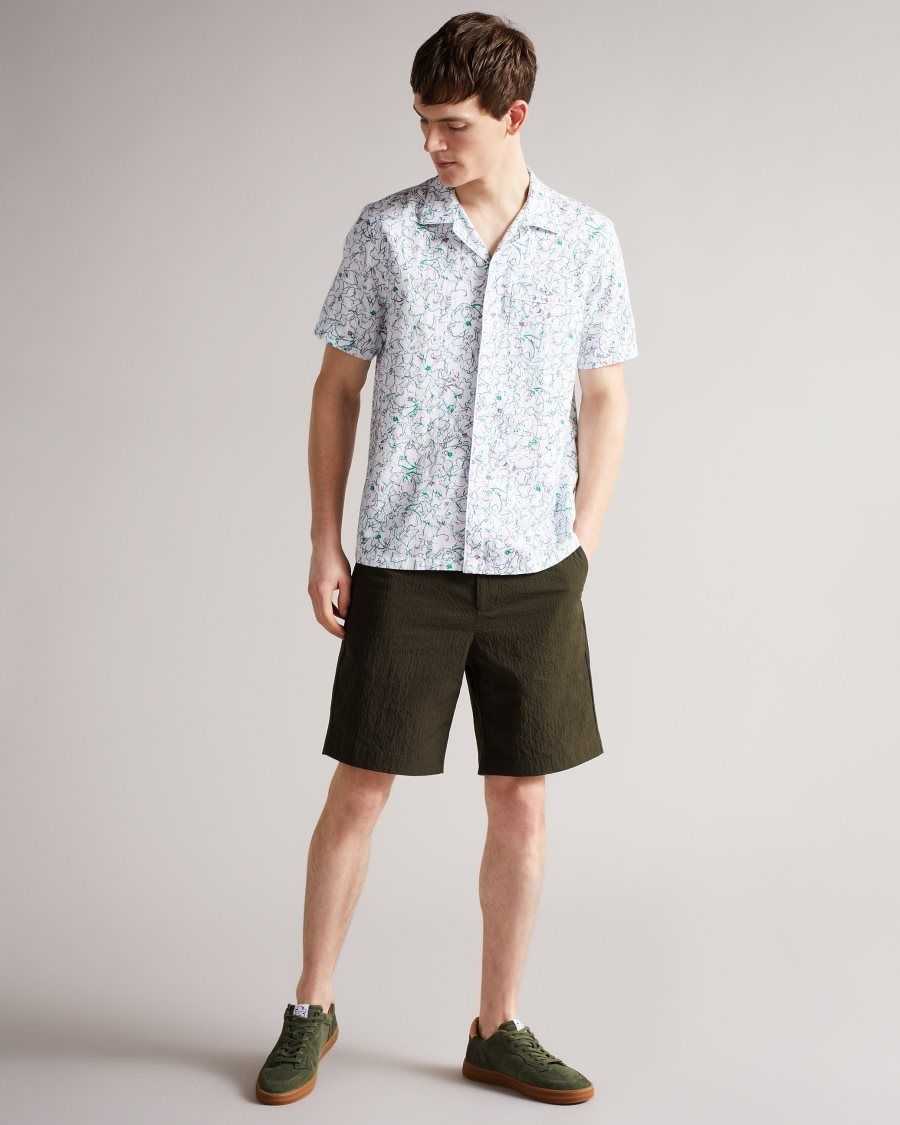 Ted Baker Keelby Seersucker Short Khaki | 9218345-JH