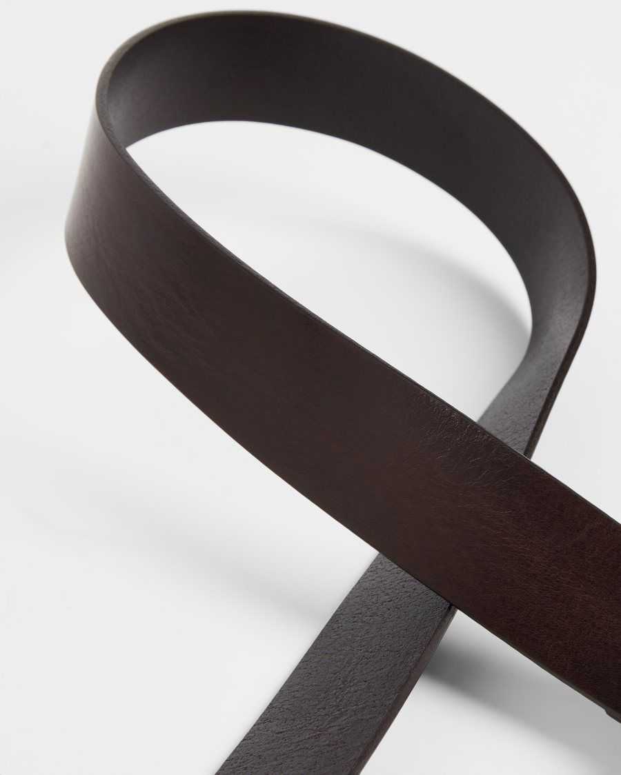 Ted Baker Keepsak Contrast Detail Leather Belt Chocolate | 8240356-KV