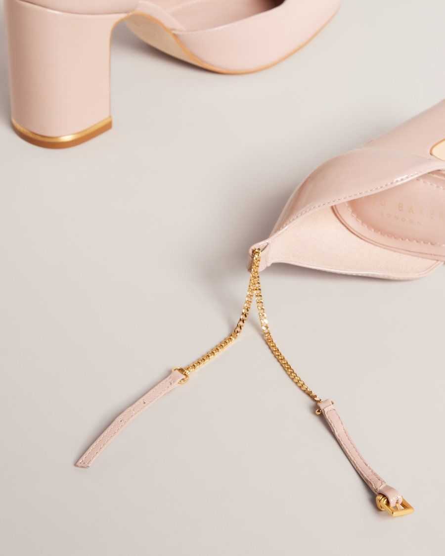 Ted Baker Keliy Strappy Chain Patent Heels Pale Pink | 5640973-UB