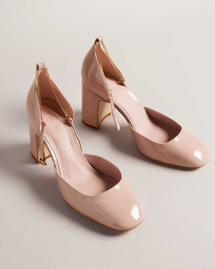 Ted Baker Keliy Strappy Chain Patent Heels Pale Pink | 5640973-UB