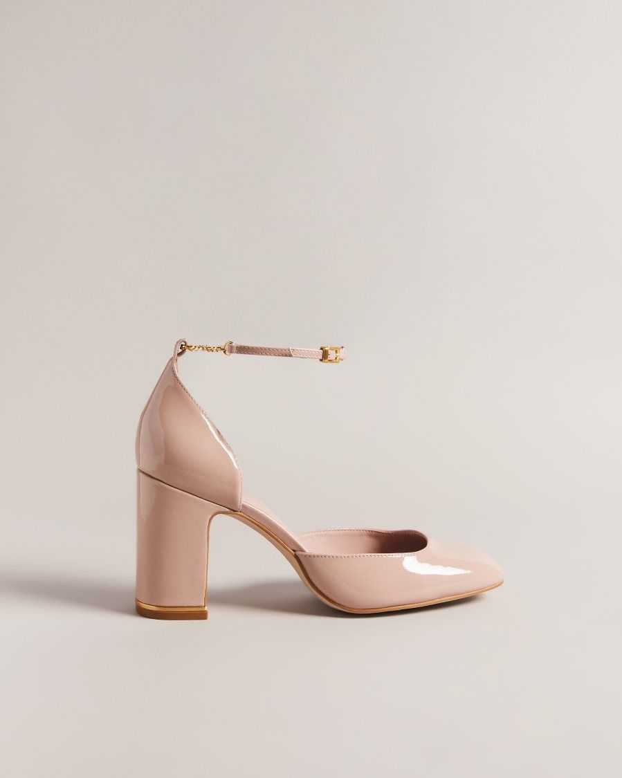 Ted Baker Keliy Strappy Chain Patent Heels Pale Pink | 5640973-UB