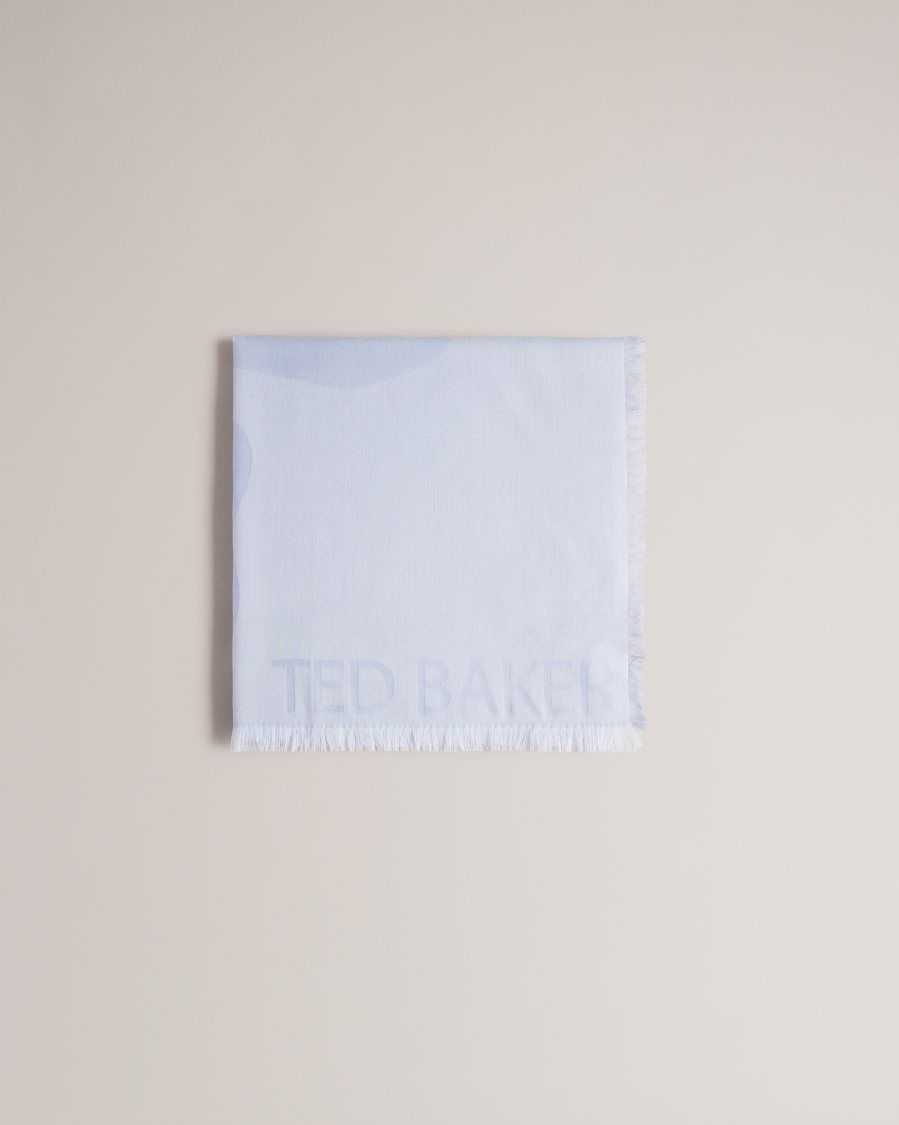 Ted Baker Kemila Magnolia Large Square Scarf Light Blue | 5146037-CG