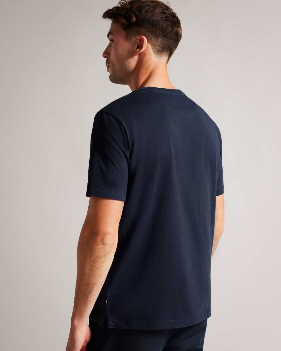 Ted Baker Kenedy Short Sleeve Regular Fit Branded T-Shirt Navy | 1579420-XU