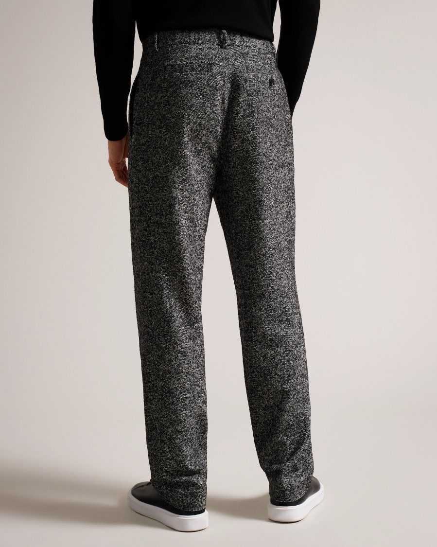 Ted Baker Kensey Marled Wool Belted Trousers Black | 9087345-TK