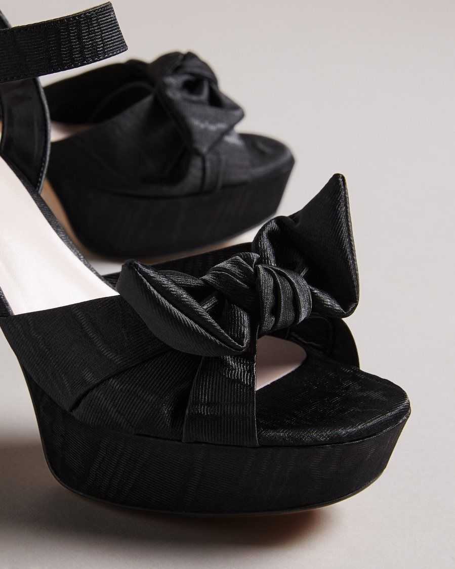 Ted Baker Kenziie Heeled Bow Sandal Black | 3079815-FW