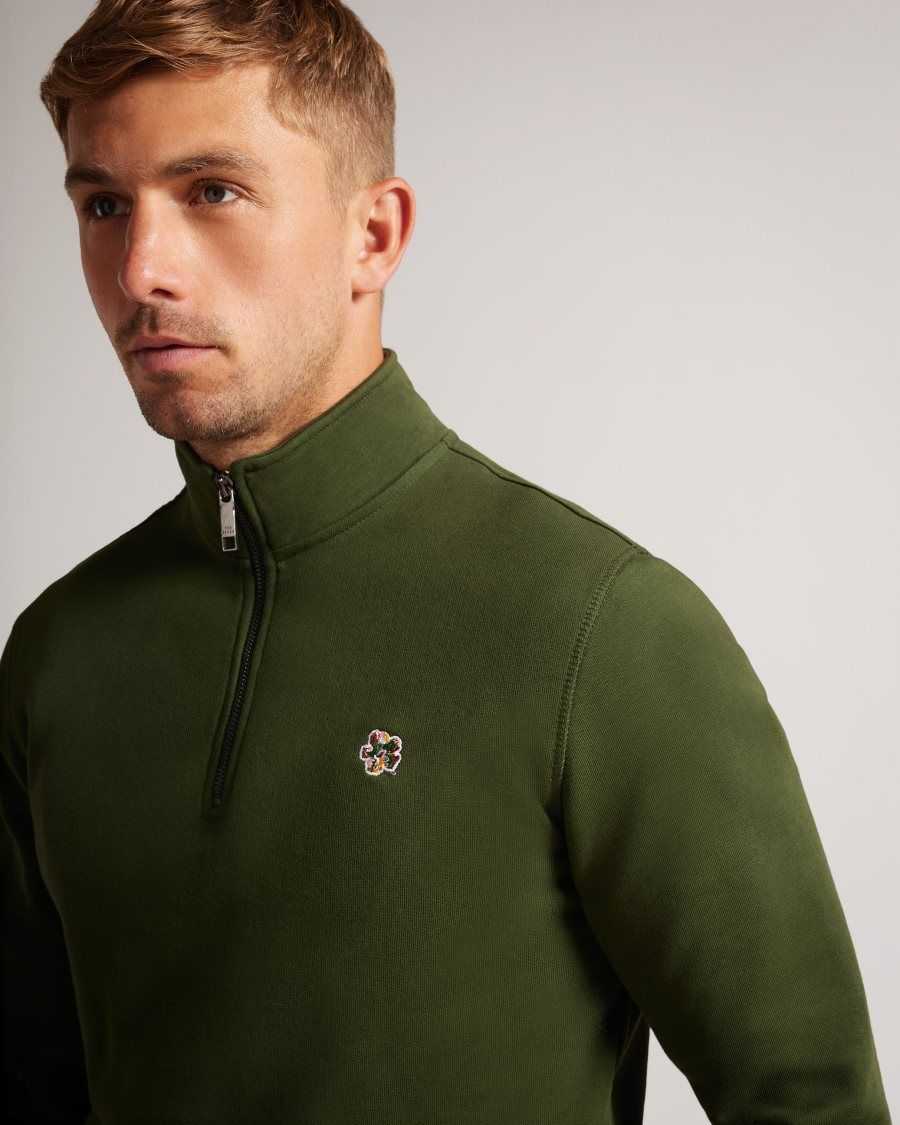 Ted Baker Kilbrn High Neck Sweatshirt Khaki | 0638129-DP