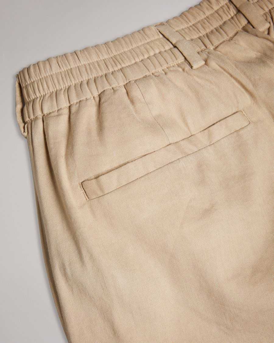 Ted Baker Kimmel Linen Blend Elasticated Trousers Stone | 1057389-AR