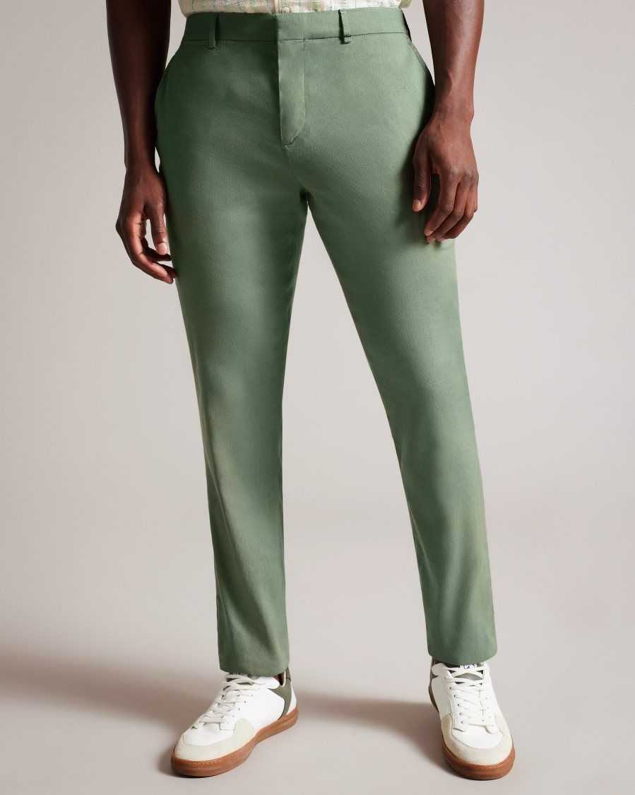 Ted Baker Kimmel Linen Blend Elasticated Trousers Light Green | 5761890-WR