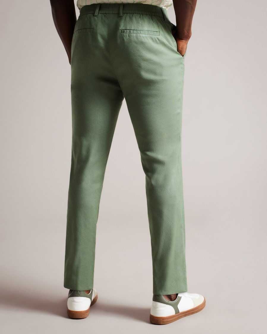 Ted Baker Kimmel Linen Blend Elasticated Trousers Light Green | 5761890-WR