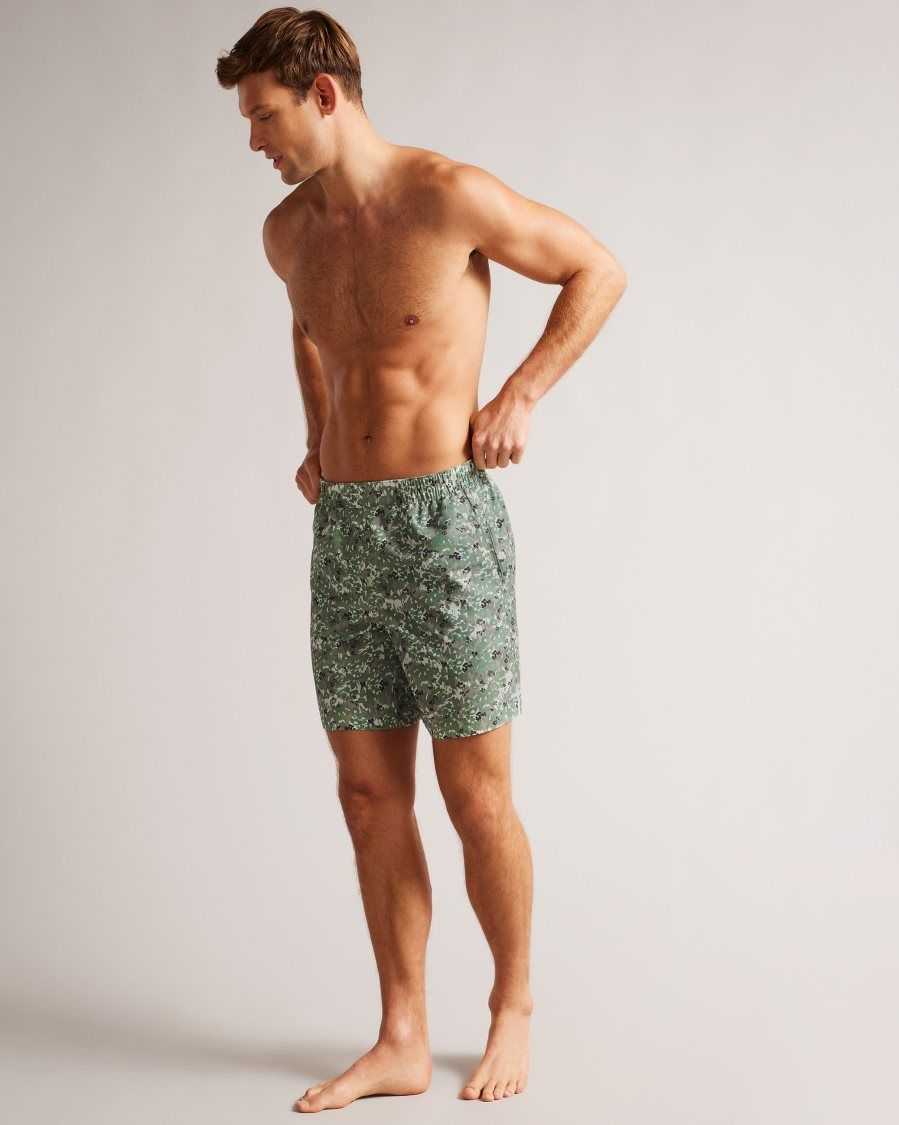 Ted Baker Kita Camo Floral Print Swim Shorts Khaki | 3965201-PR